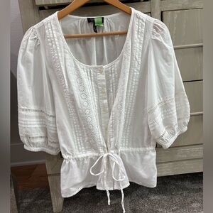 Gathered waist blouse
